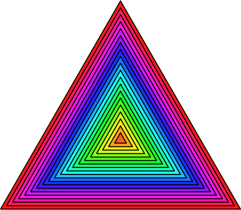 Ein Bild, das Farbigkeit, Dreieck, Reihe, Kunst enthält.

Automatisch generierte Beschreibung