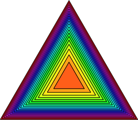 Ein Bild, das Farbigkeit, Dreieck, Reihe, Kreativität enthält.

Automatisch generierte Beschreibung